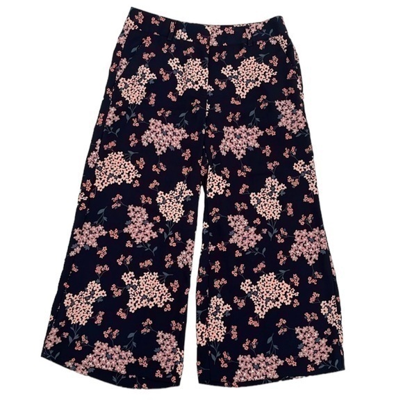 Loft Floral Cropped Wide Leg Pants - Picture 1 of 8